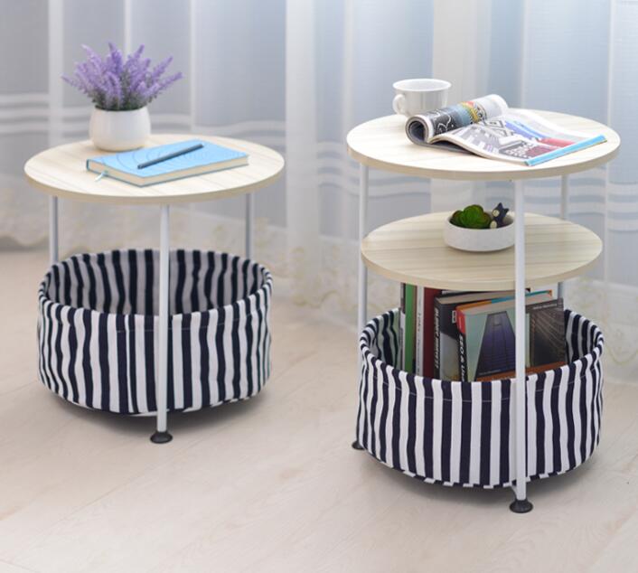 3 Layers Wooden Corner Table Bedside Sofa Side Table Round Tea Coffee Table Big Storage Capacity For Living Room Bedroom