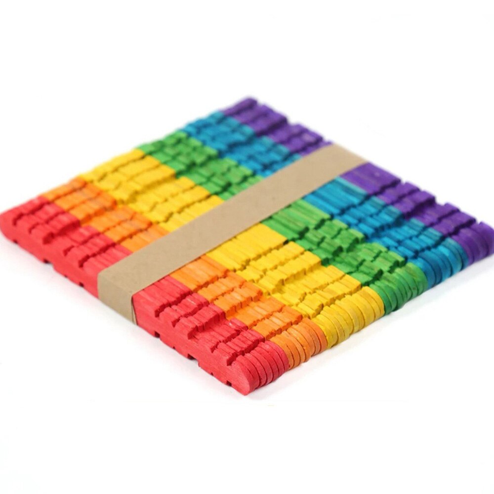 50 pcs / pack of wooden crafts sticks color sticks handmade DIY 4.49 inch long spell plug toys: JCB
