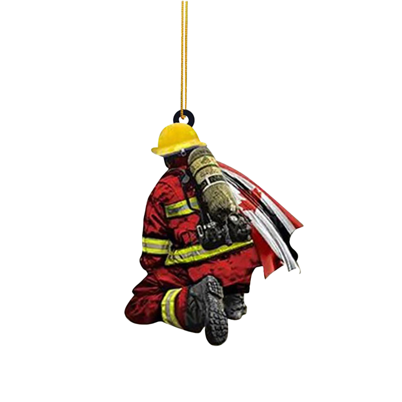 Christmas Decoration Acrylic Decoration Christmas Decoration Tree Pendant, Wall Window, Car Firefighter Pendant Set: Olive