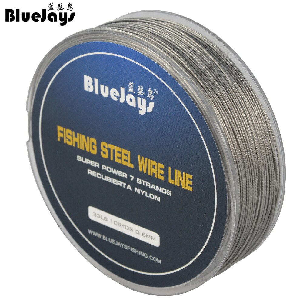 100m 1*7 tråde rustfrit stål tråd fiskesnor trådspor med belægning wire leder belægning jigging wire bly fiskelinje blød