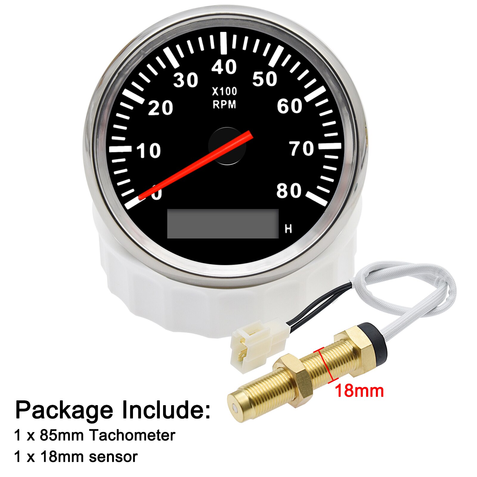 3K-8K PRM Meter + M16 Drehzahlmesser Sensor 85MM Benzin Diesel Motor Tacho Mit LCD Betriebsstundenzähler für Marine Boot Motorrad 4
