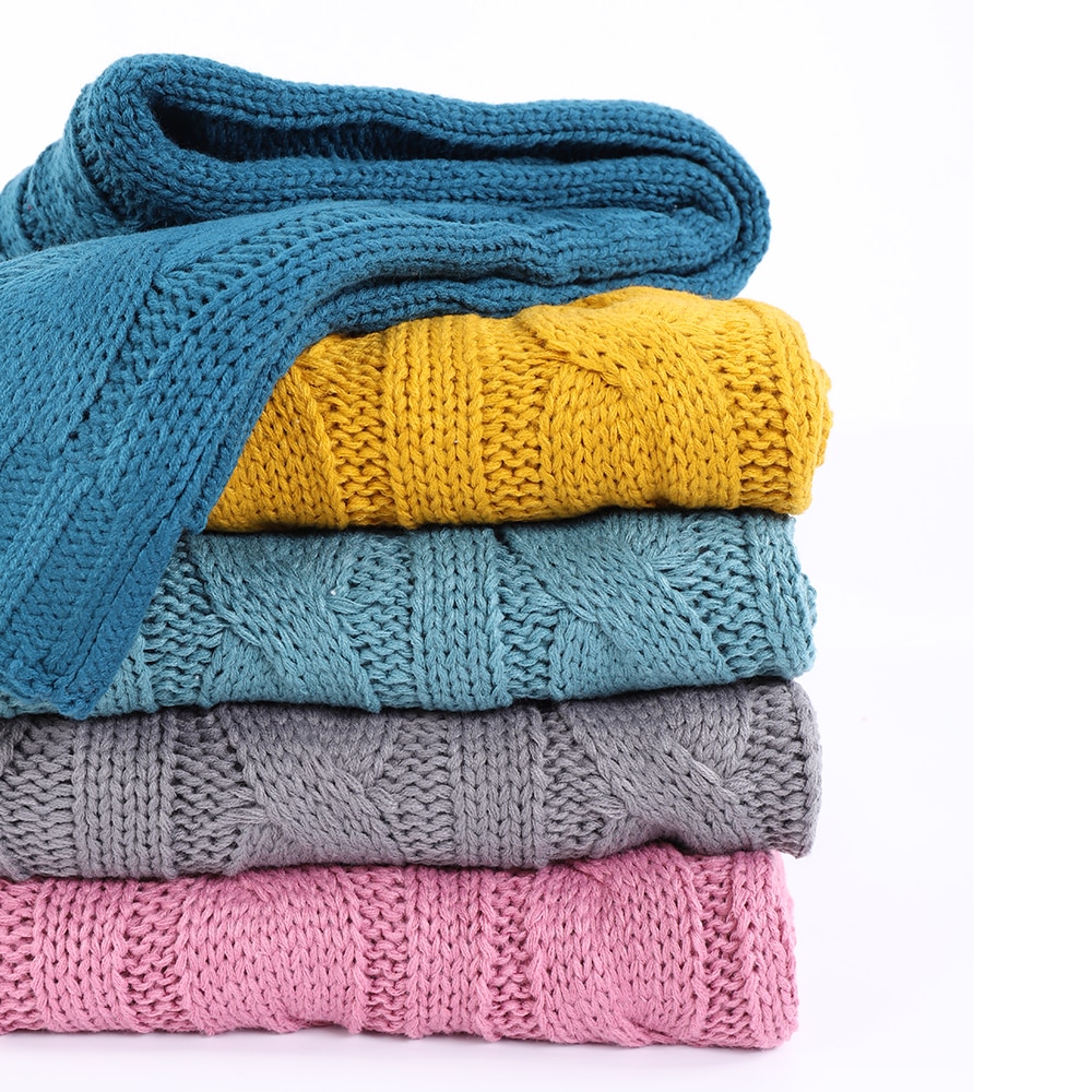 Battilo Cable Knit Throw Blanket, Acrylic Soft Cozy Snuggle TV Blanket, All Seasons Suitable for Adults and Kids, 50"x60"