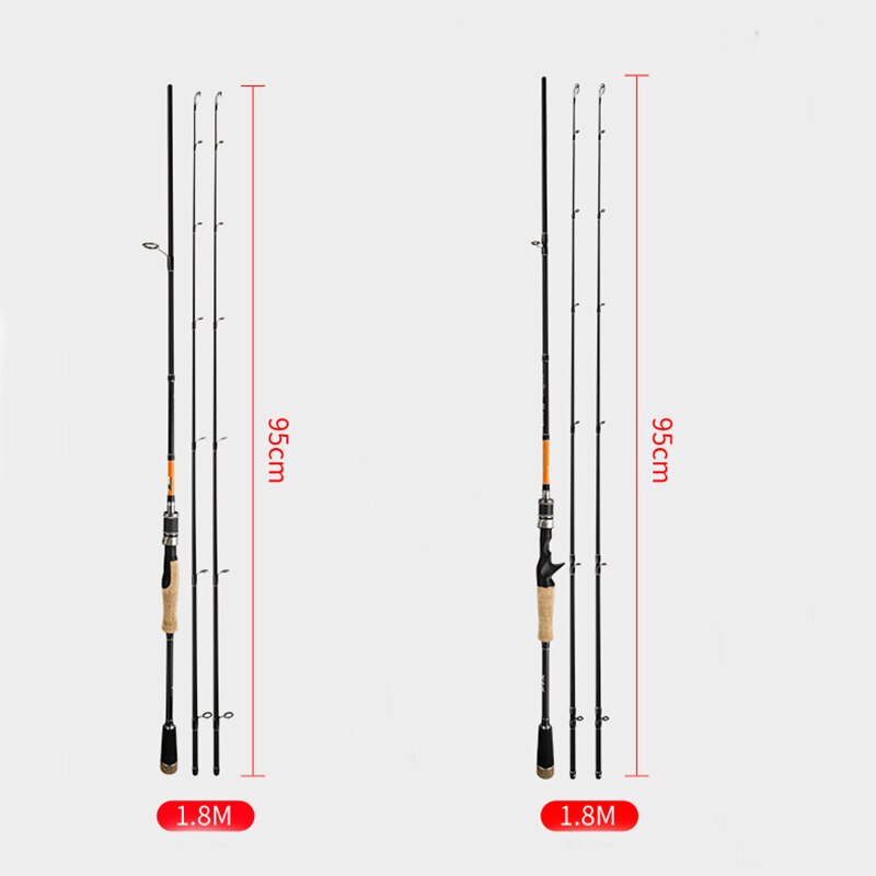 Carbon Fiber Fishing Rod M/MH 2 Tips Spinning/casting Super Hard Fishing Rods for LAKE River Reservoir Pond Carp Fishing Pole