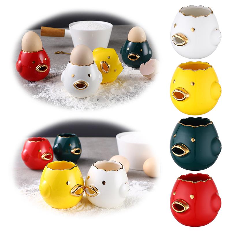 Cartoon Chicken Egg Yolk White Separator Ceramic Chick Shape Yolk Separator Protein Separation Egg Liquid Filter