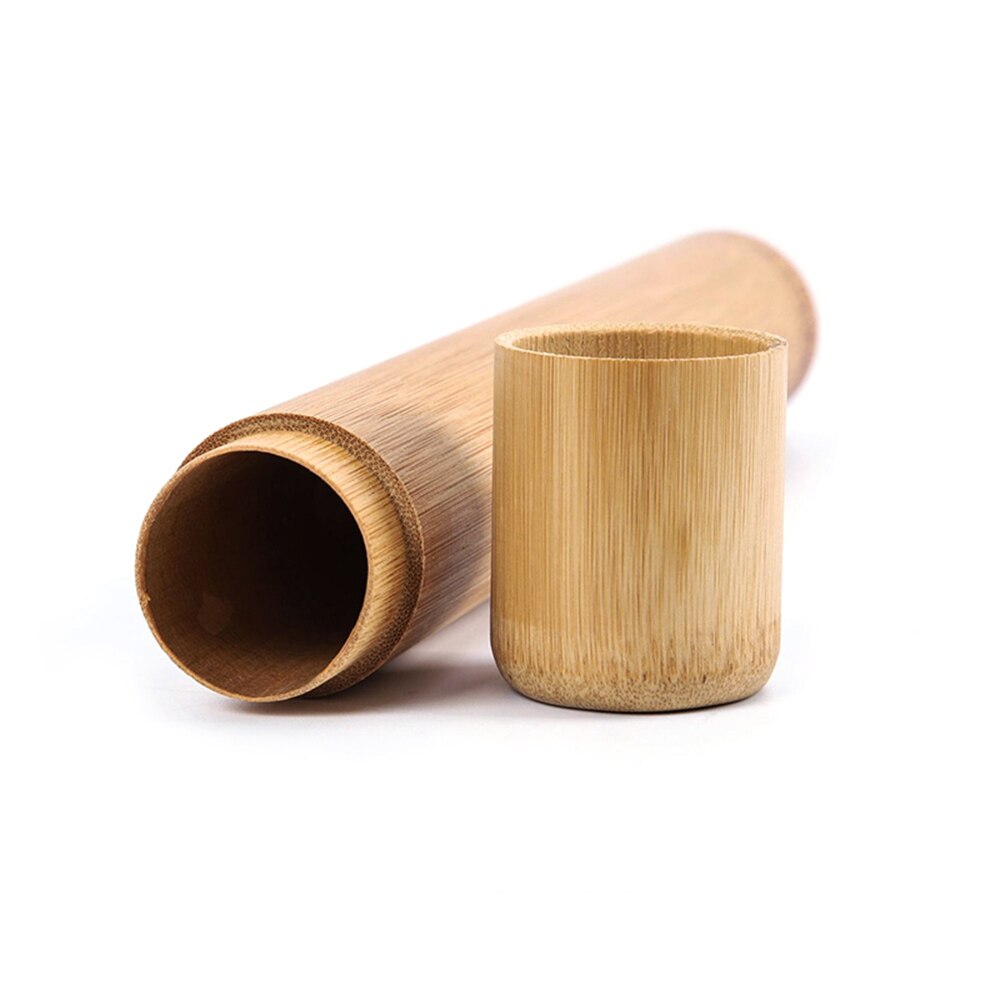 1Pcs Natuurlijke Bamboe Buis Voor Tandenborstel Eco Vriendelijke Travel Case Hand Made 21Cm Bamboe Tandenborstel Buis Draagbare Reizen verpakking
