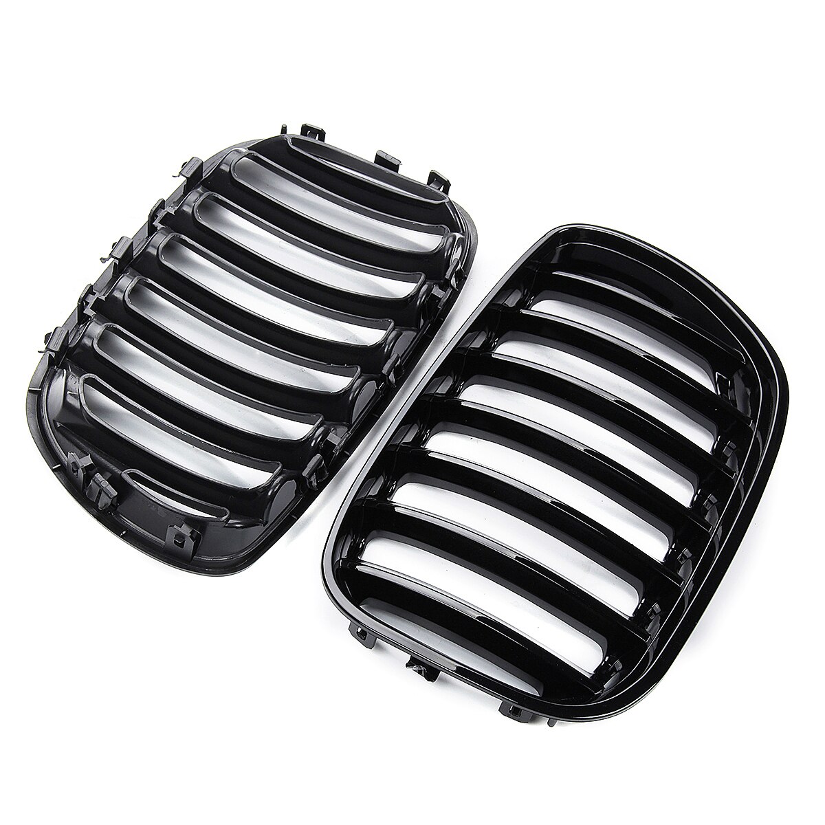 Calandre noire brillante pour voiture, 2 pièces, droite et gauche, pour BMW X5 E53 2004 2005 2006 ABS 51137124815 51137124816