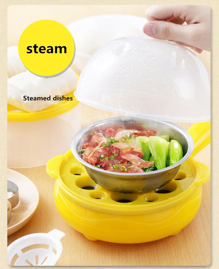 Multifunctional egg steamer, small frying pan, non-stick mini breakfast machine