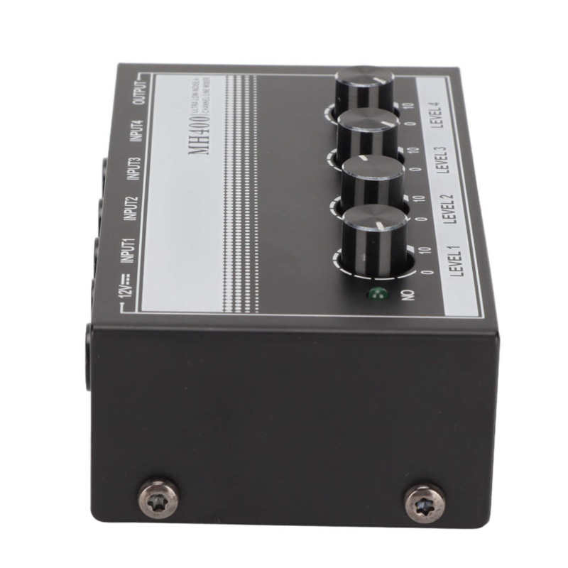 4 Channel Line Mixer Compact Stereo Low Noise Portable Line Mixer for Clubs and Bars 100‑240V