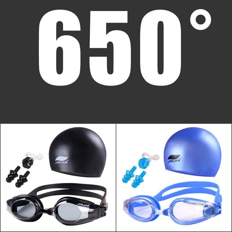 Waterproof and anti-fog swimming glasses, myopia goggles, uv goggles, adjustable silicone goggles, silicone swimmin: MYOPIA -650