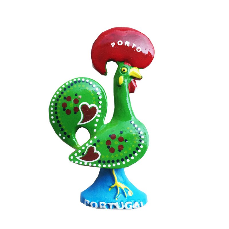Fridge Magnet Souvenir Hand Painted Portugal Landmark Stereo Rooster Resin Refrigerator Sticker Home Decor Craft Ideas
