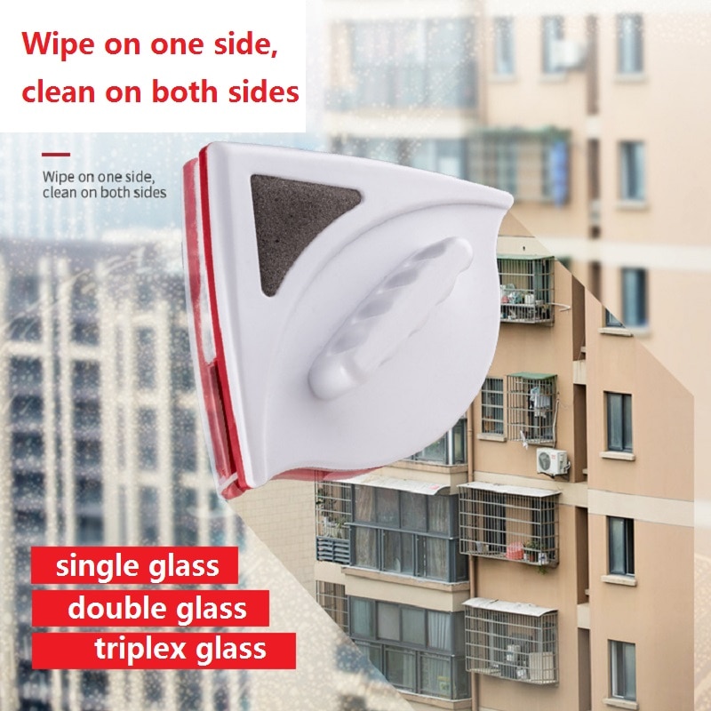 Double Side Glass Washer Brush Window Wiper Clean Surface Home Bathroom Kitchen Cleaner Handheld Magnetic Window Cleaner Tool