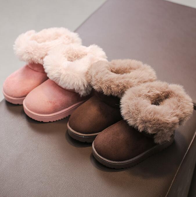 Winter Kinderen Laarzen Kinderen Mode Schoenen Baby Sport Schoenen Warme Laarzen Meisjes Enkellaarsjes Peuters Bont Pluche Sneeuw laarzen