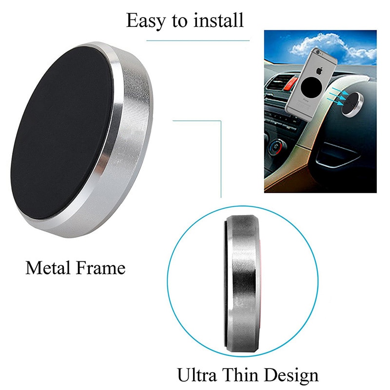 Round Magnetic Phone Holder in Car Stand Magnet Cellphone Bracket Car Magnetic Holder for Phone for Samsung iPhone 12 Pro Max