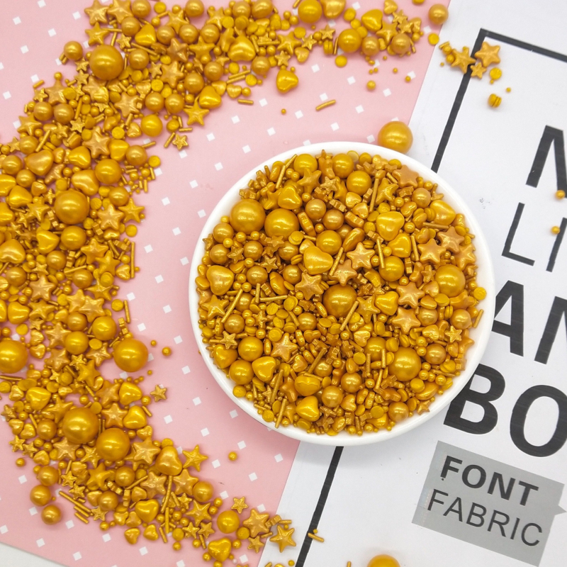 10g Kleine Gold Herz Perlen Essbare Perle Fondant Kuchen DIY kuchen Backen Schokolade Dekoration Zucker Süßigkeiten Fimo Tonne