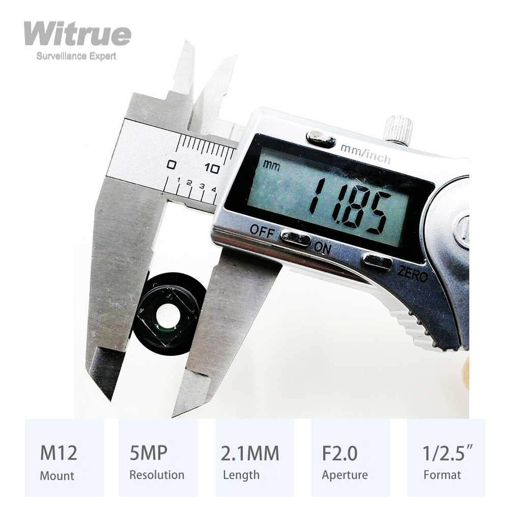 Witrue Fish Eye Lens 2.1MM HD 5MP Aperture F2.0 Format 1/2.5" M12 Mount for Surveillance Security CCTV Cameras