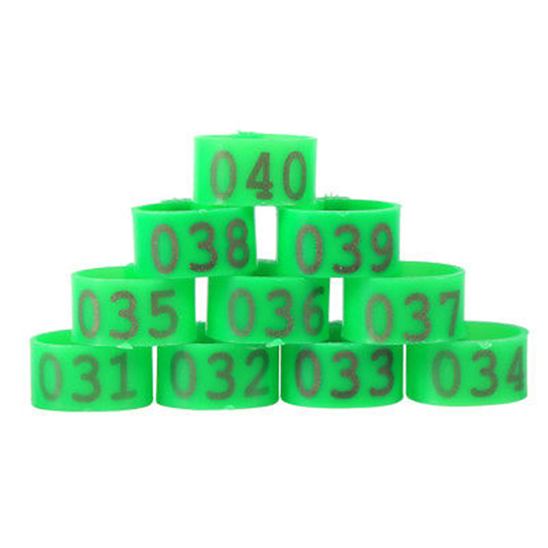100 Pcs Chicken Leg Bands 1.6cm Chicken Poultry Rings Pigeon Geese Quail Bird Ring Carry Tools Feeding Logo 5 Colors: Green