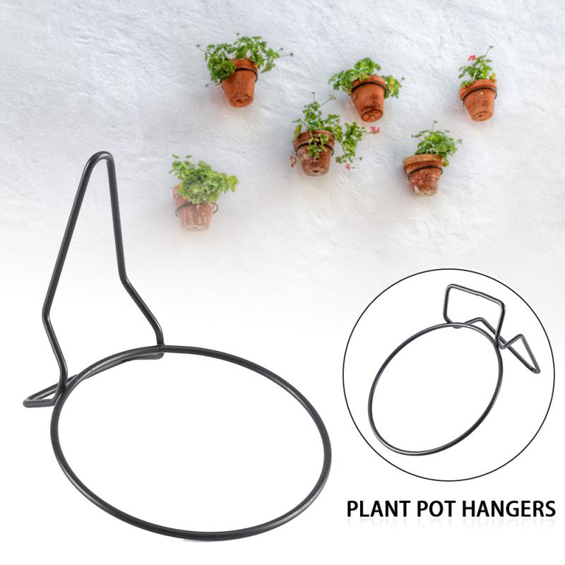 Gør-det-selv terrasse plante potte jern bøjler hegn paller sorte haveringe beslag vægbeslag til lodret indeholde haven 15*17*21cm