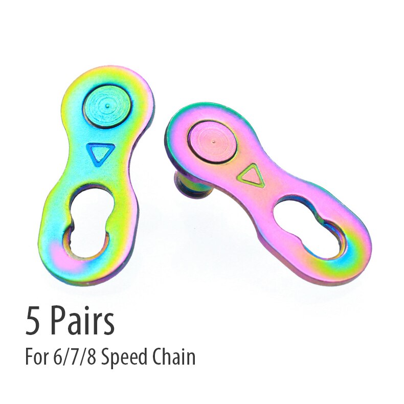 5 Pairs Universal Bike Connecting Chain Quick Link Connector Bicycle Missing Link 6 7 8 9 10 11 12 Speed Silver Golden Oil Slick: 6-7-8S Oil Slick