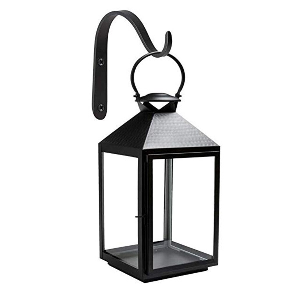 10pcs Black Iron Wall Light Hook Bracket Wind Chimes Garden Hanging Basket Planter Lantern Flower Pot Home Decoration