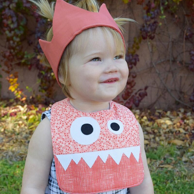 Sunbaby-tissu en coton pour bébés | humoristique de monstre de dessin animé, écharpe d'alimentation pour bébés garçons et filles