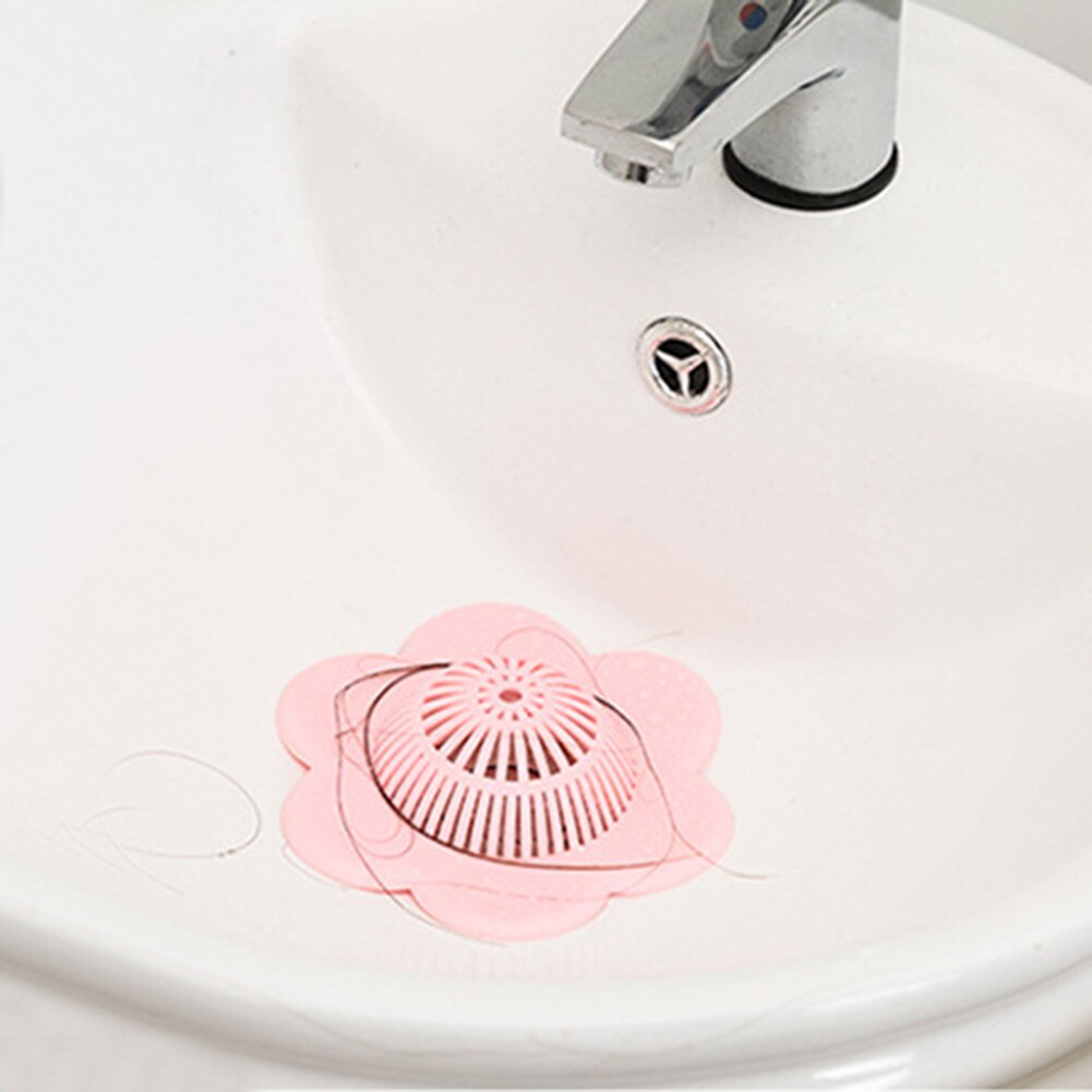 Flower Shape Bathtub Shower Drain Suction Cup Sink Hair Catcher Filter Strainer