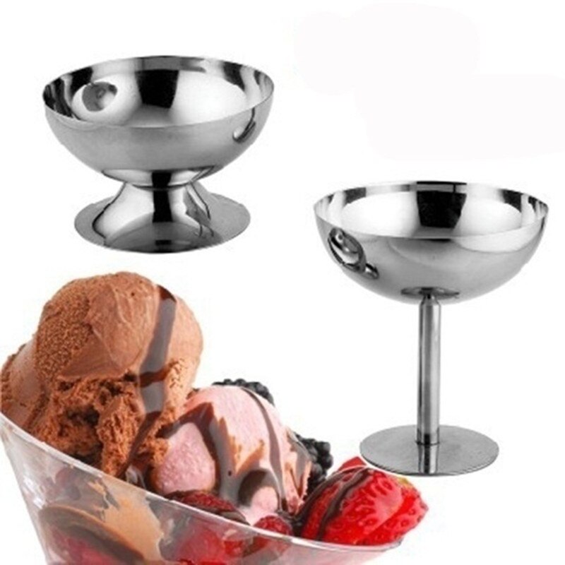 200ml Salad Cup Safe Stainless Steel Ice Cream Cup Dessert Bowl Ice Cream Scoop