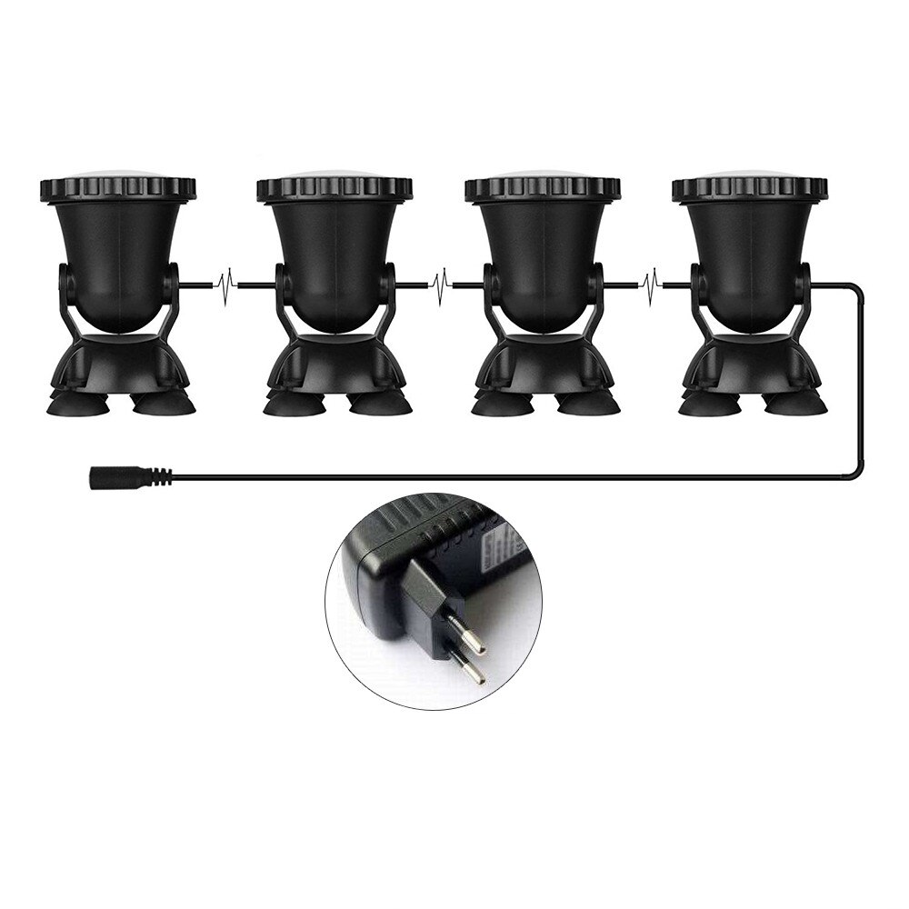 DONWEI 4 stks RGB 36 LED Onderwater Licht Spotlight Waterdichte IP68 Dompelpompen Verlichting voor Vijver Aquarium Landschap Verlichting: Rood / EU Plug