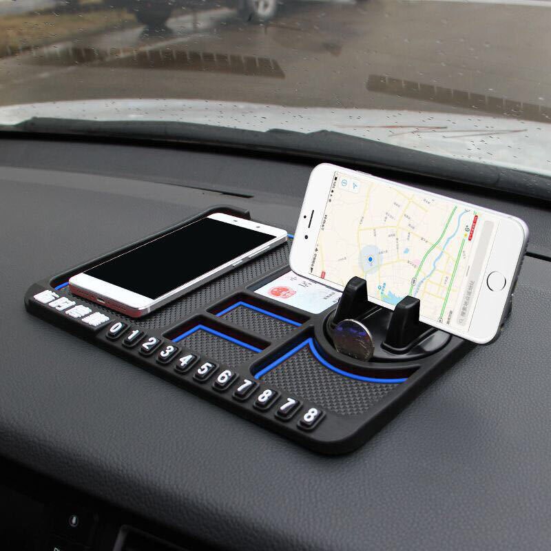 Alfombrilla antideslizante para coche multifuncional soporte para teléfono móvil antideslizante soporte antideslizante para teléfono tablero de instrumentos de silicona alfombrilla para coche: Blue
