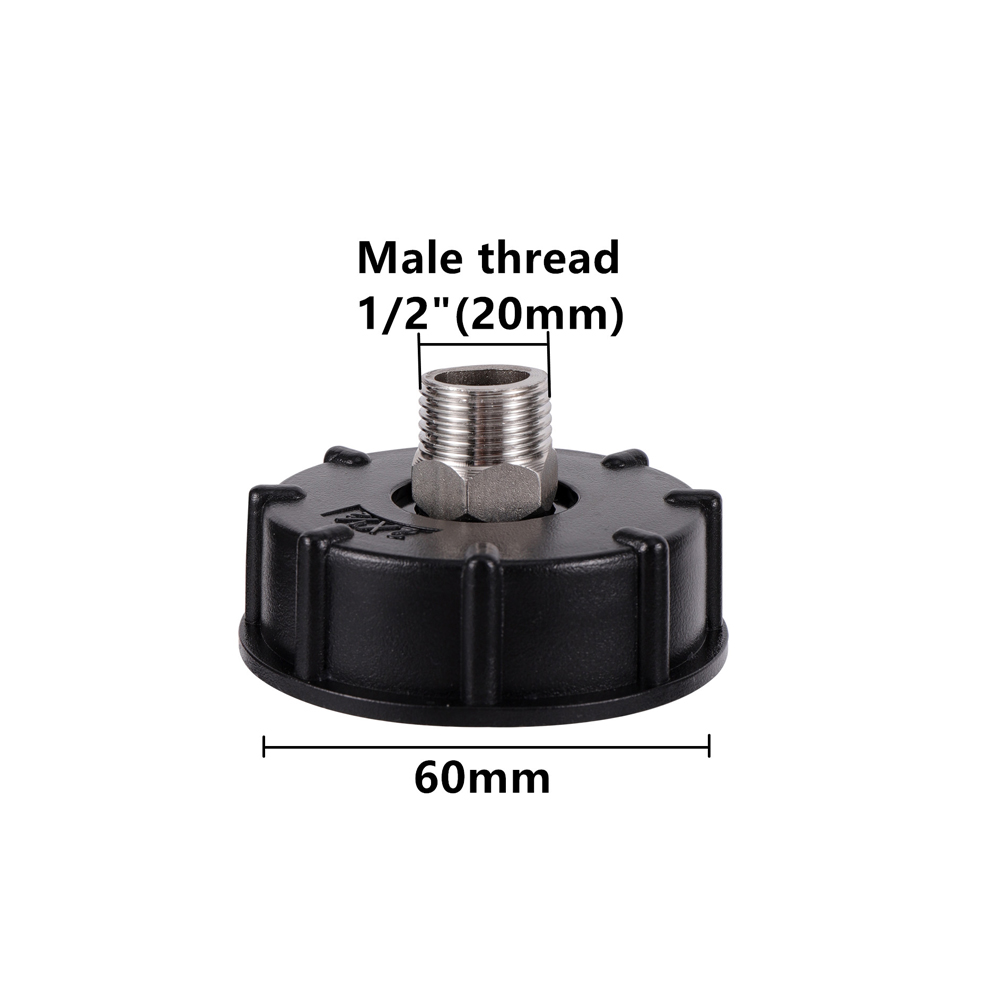 S60x6 Coarse Thread to 1/2" 3/4" Male/Female Thread IBC Water Tank Replacement Adapter Garden Hose Fittings Drain Connector: Type 6