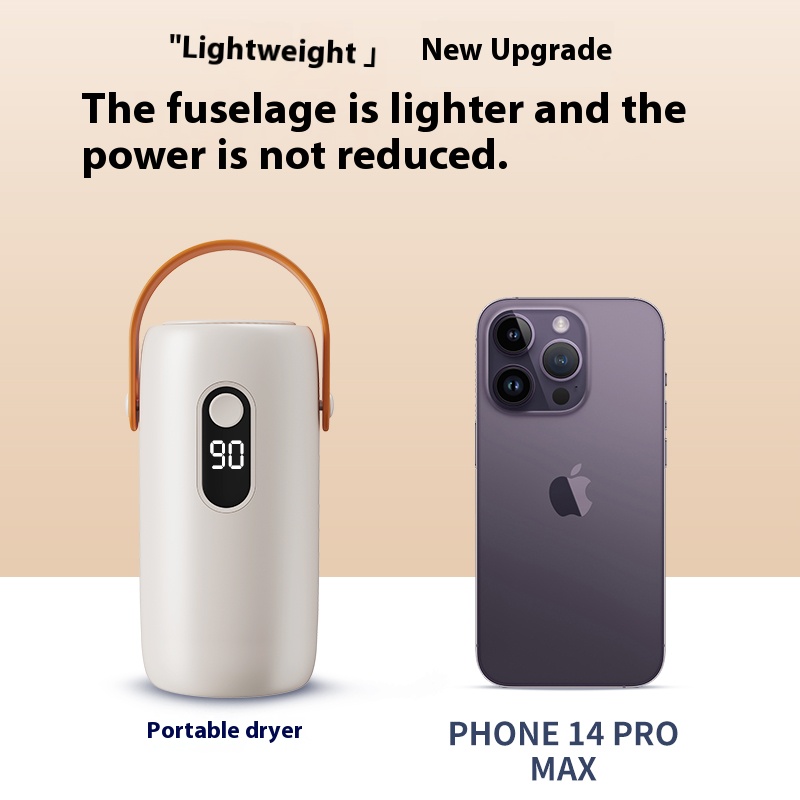 Mini bærbar tørketrommel sammenleggbar elektrisk tørketrommel intelligent tidsbestemt hurtigtørking husholdningsskap med tørkepose kompakt reisestil