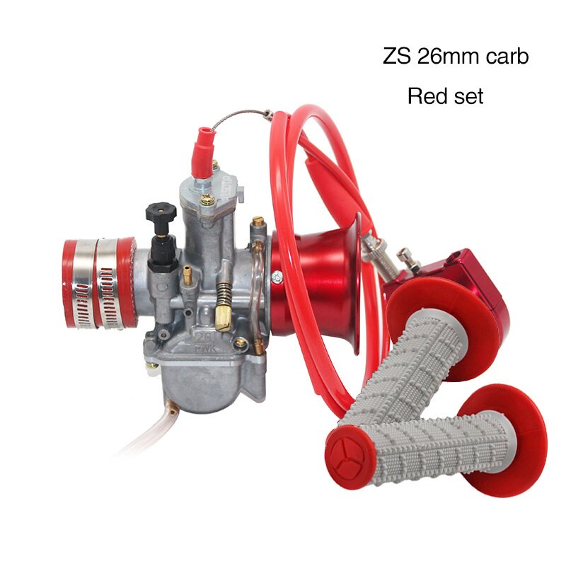 Zsdtrp carburador pwk para motocicleta, modificado, 21, 24, 26, 28, 30, 32 e 34mm, com aderência do acelerador, filtro de ar copo para scooter atv: 26mm set
