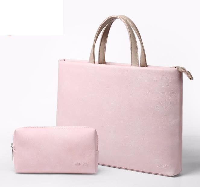 Business Mannen Vrouwen Aktetas Tas voor Laptop Tas Casual Man Bag Schoudertassen Business Document 15 Inches: Roze