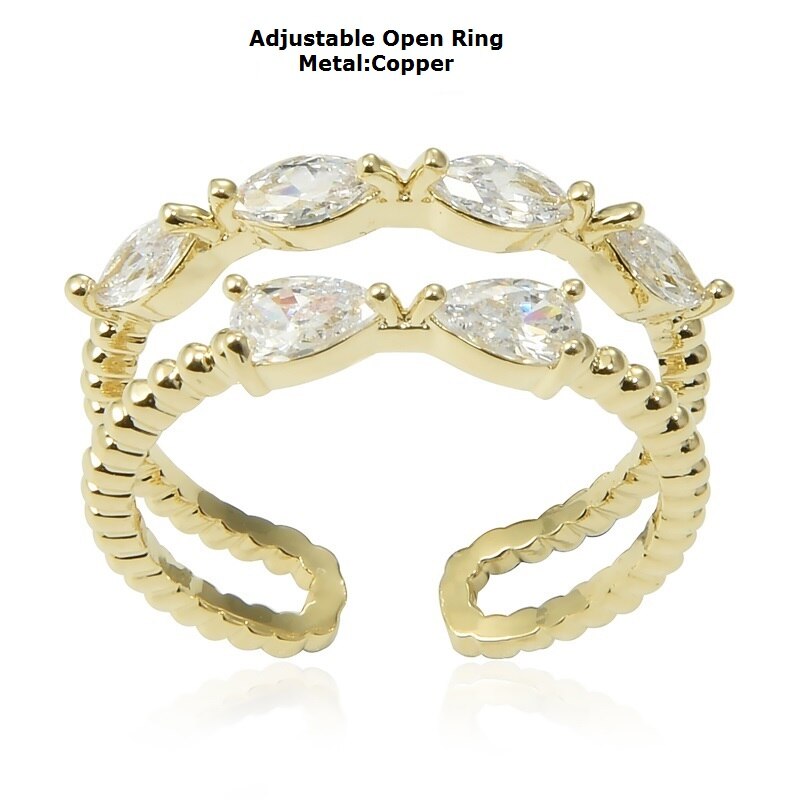 Wuli & bebê strass bowknot ajustável abertura anel de ouro cor casamento feminino qualidade anel
