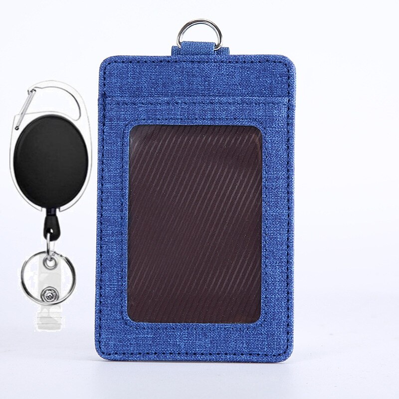 1 stks Intrekbare ID Badge Houder PU Leer Porte Bus Pass Case Cover Transparant Mannen vrouwen Bank Creditcardhouder kaarthouder: Black & red