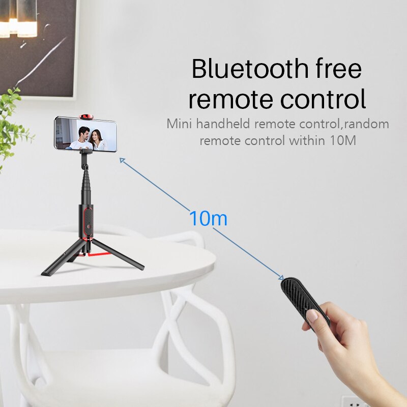 Bluetooth-compatible Selfie Stick Live Vlog Tripod Foldable Extendable Monopod for IPhone 11 X Xiaomi Huawei Samsung Phone