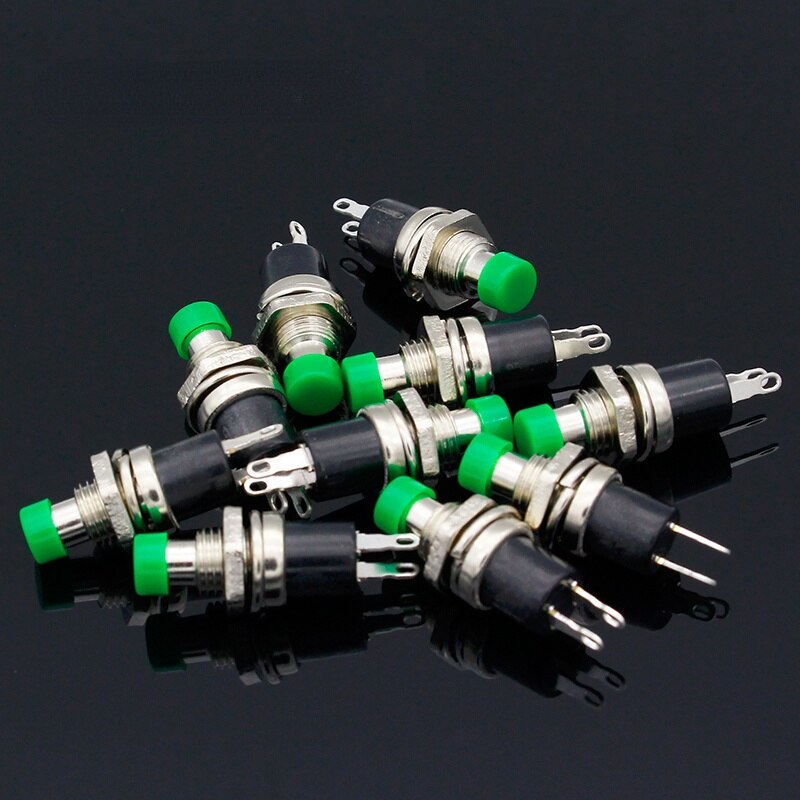 10pcs NO Normally Open Mini Momentary Spring Return Push Button Switches Green