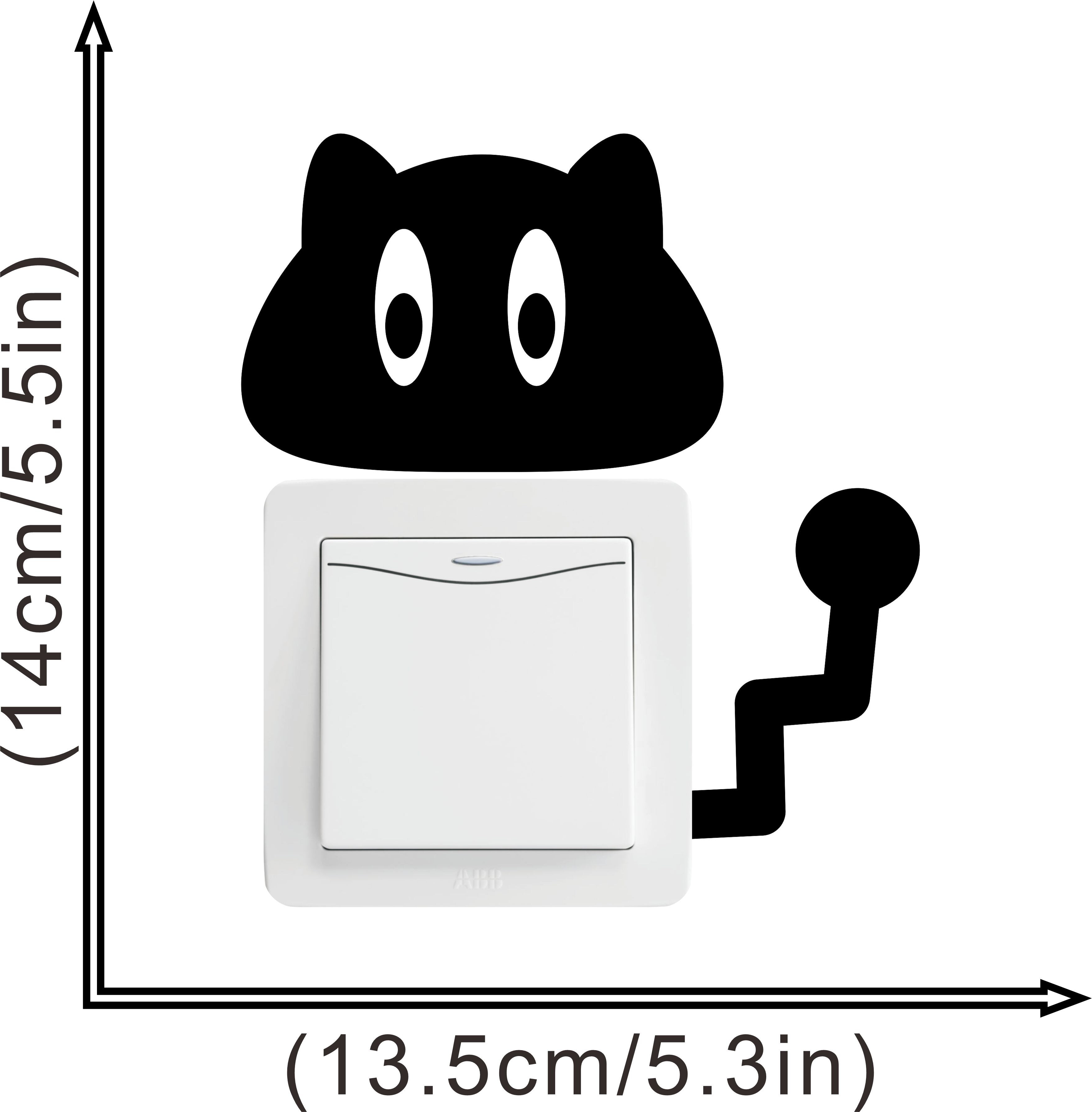 Baby bedroom living room decoration cute cat switch sticker mural art environment friendly vinyl DIY children's Wall Decal: 010