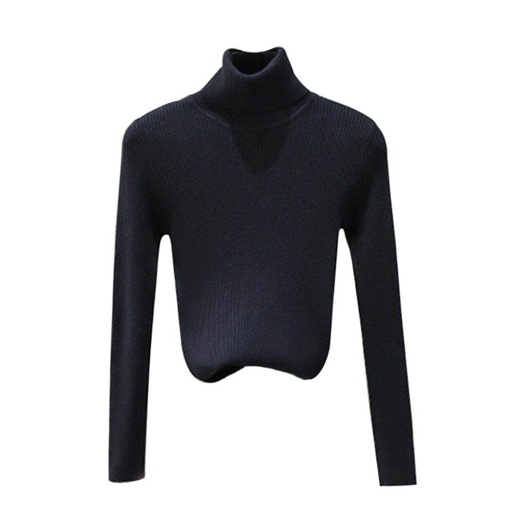 Muyogrt kvinnor baströjor höst vinter toppar slim fit dam pullover solid stickad tröja tröja mjuk varm pull femme: Svart