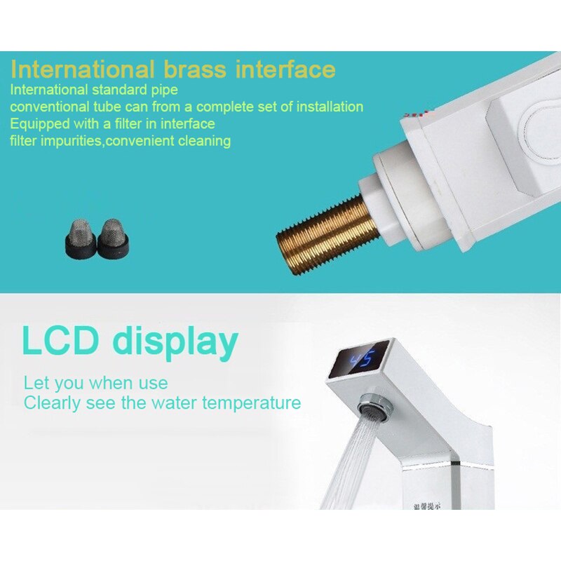 KBAYBO-grifo eléctrico con pantalla LCD, calentador de agua eléctrico, grifo de agua Digital inteligente para cocina, agua instantánea, 3000W