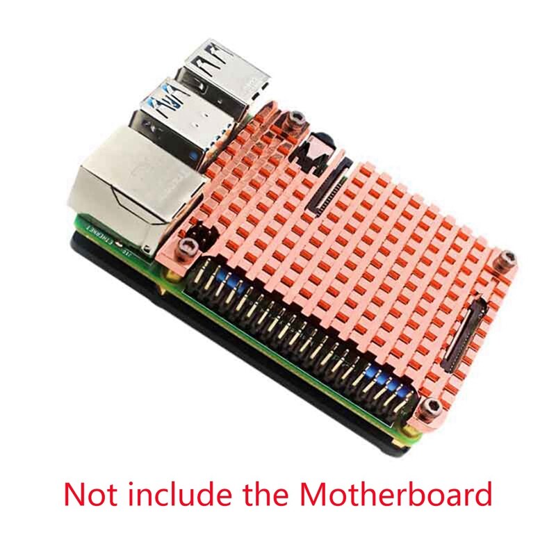 For Raspberry Pi 4B Pure Copper Heatsink Case Acrylic Base Plate Shell Passive Cooling Shell for Raspberry Pi 4B