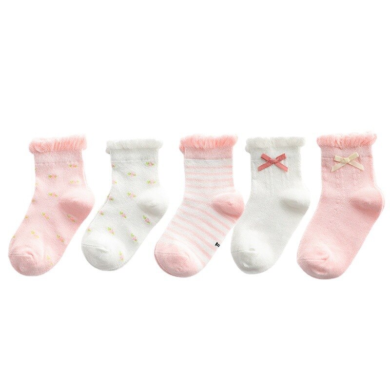 Baby Sokken Prinses Effen Gekleurde Bloemen Katoenen Mesh Boog Sokken Peuter Meisje Cuhk Korte Sok Kinderen Meisje Zomer Sokken