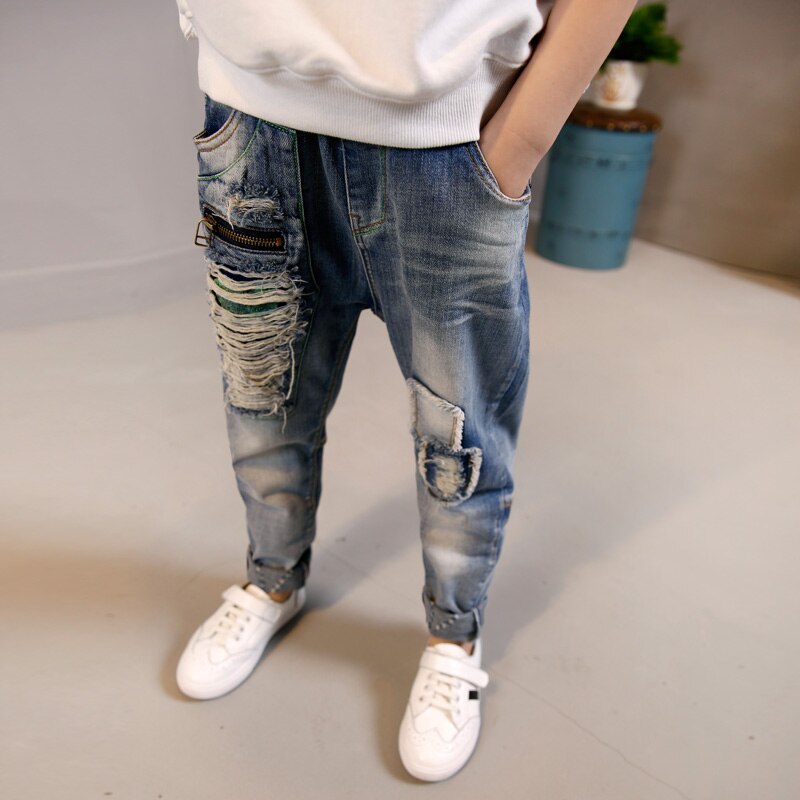 Abbigliamento per bambini 2021 autunno ragazzi buco jeans ragazzo pantaloni a matita primavera bambini casual leggings all'aperto pantaloni per bambini in denim