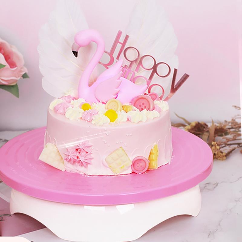 1pc DIY Cake Rotating Turntable Detachable Non-Slip Plastic Cake Stand Cake Turner Table DIY Pan Baking Tools Accessories