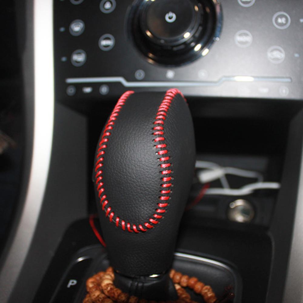 1PC Protective Shift Knob Leather Cover For FORD Focus Ecosport 12-18 Gear Shift Knob Cover