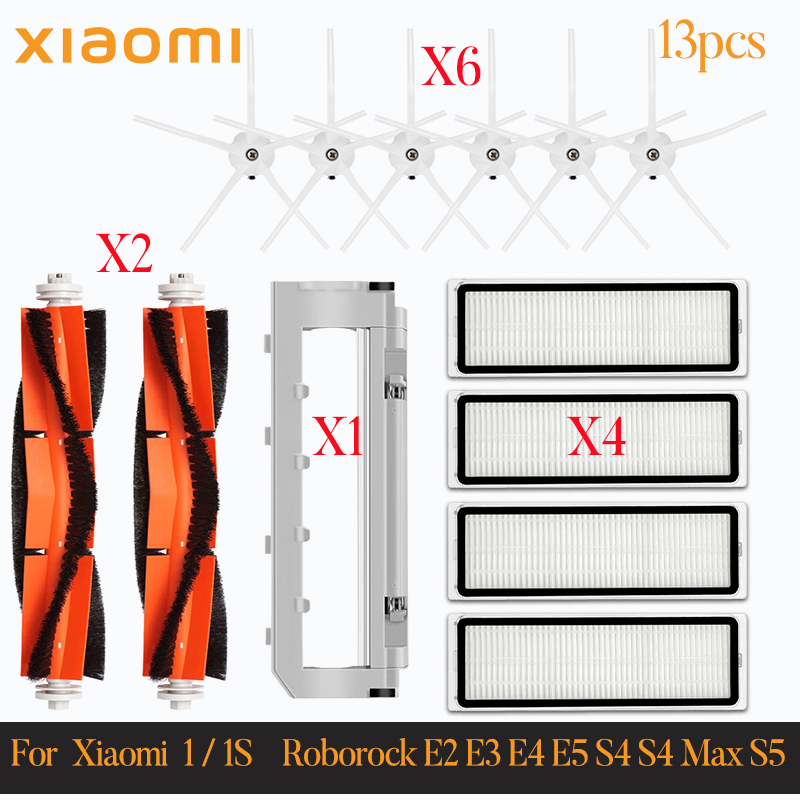 For Xiaomi Mi Robot Vacuum Cleaner 1 / 1S SDJQR01RR SDJQR02RR Roborock E2 E3 E4 E5 S4 S4 Max S5 Main Side Brush Filter