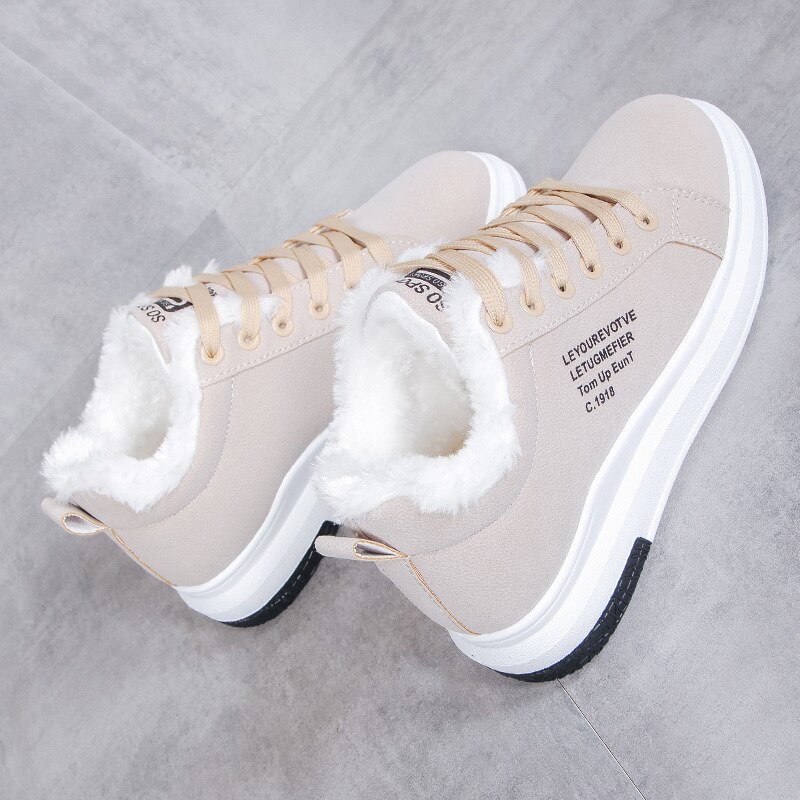 Winter damesschoenen warme bont pluche dames casual schoenen veterschoenen sneakers dames platform