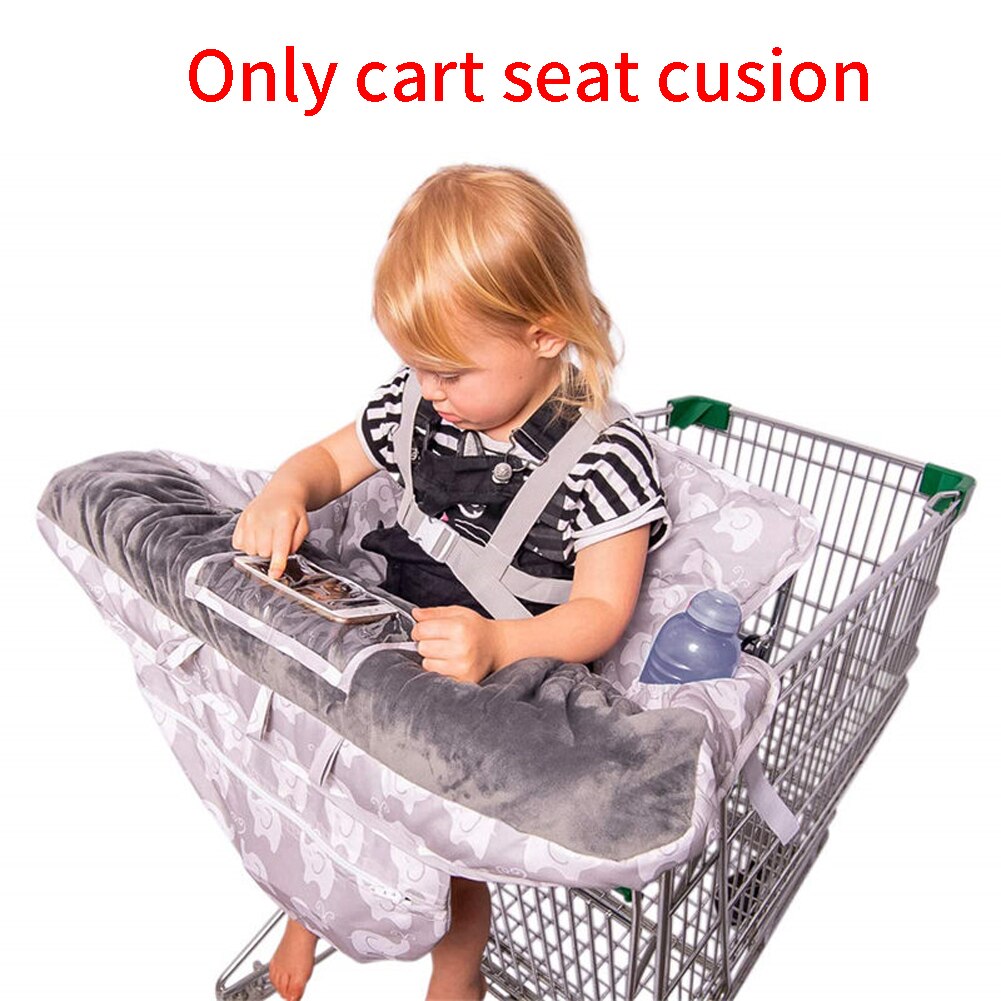 2 in 1 shopping supermarked beskyttelse baby sæde pude pad sikker vogn dække med lommer positioner multifunktionel høj stol