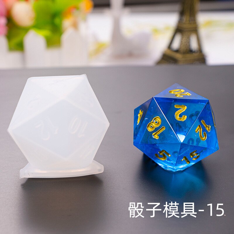 1PC DIY 3D Dice Series of Jewelry Making Tools Number Gamer Tools Silicone UV Resin Jewelry Molds: Type 15