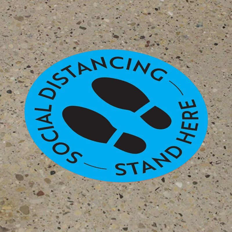 Social Distancing Floor Decals Safety Floor Sign Marker poster Maintain 6 Foot Distance Anti-Slip, Commercial Grade 11' Round: A2