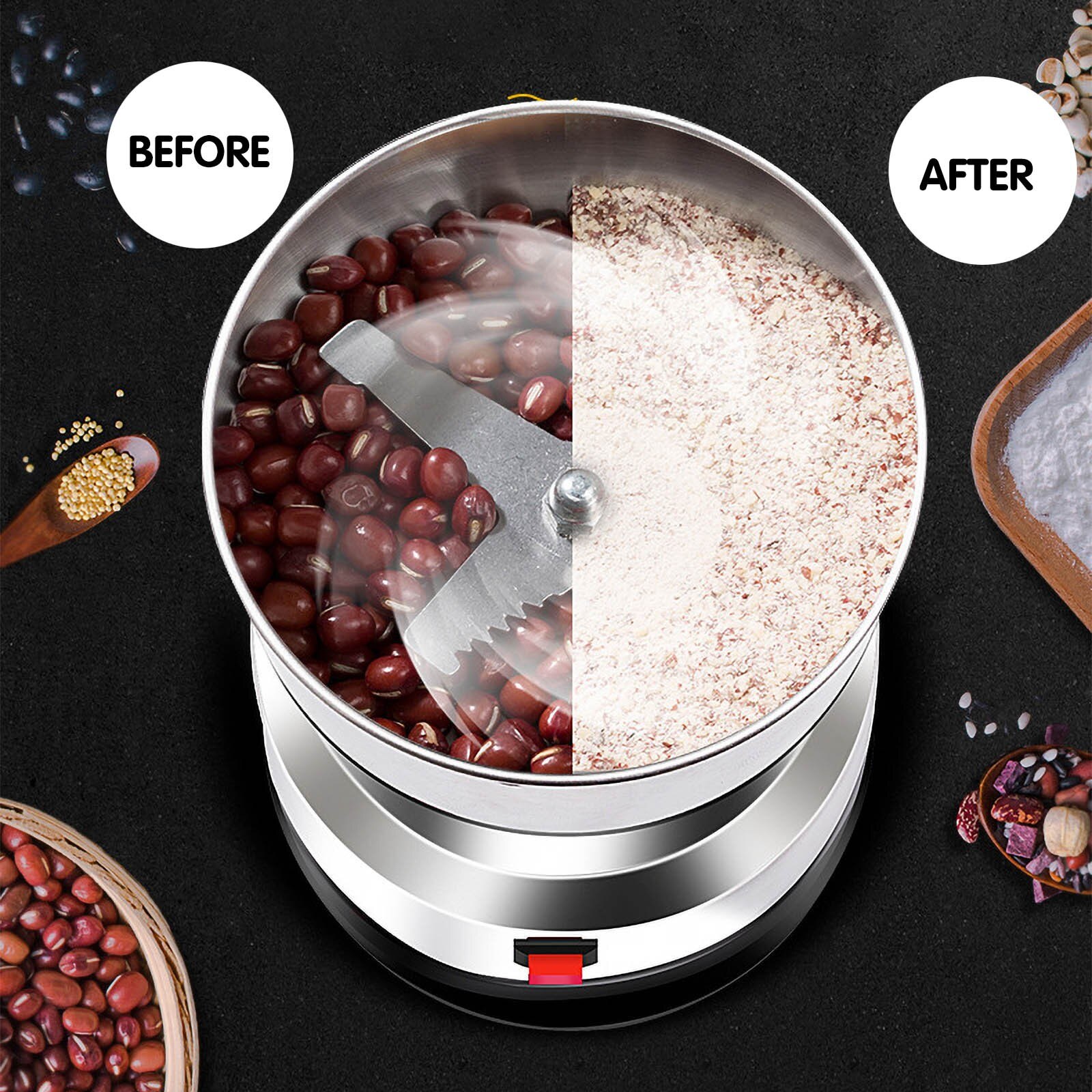 Multifunksjonell kvernemaskin kaffe pepper krydderi mølle pepper grinder mill maskin elektrisk fresemaskin us/eu/uk plug #db4
